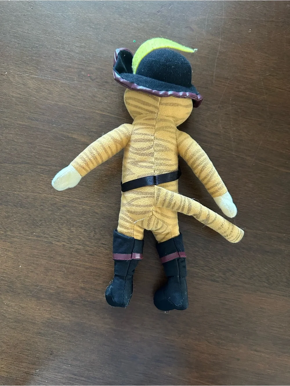 Plush Orange Tabby Cat Toy with Black Boots and Hat - Soft Pet Plush